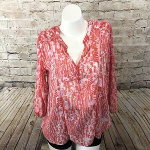 Collective concepts coral chiffon blouse